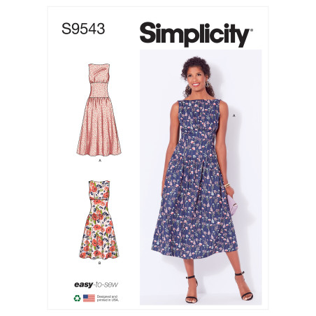 Kjole m/højt livstykke Simplicity snitmønster S9543 A