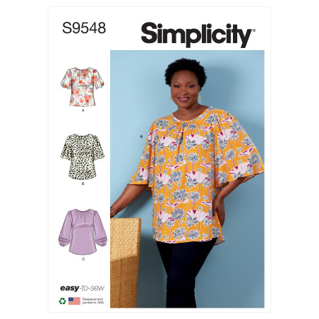 Bluse plusmode Simplicity snitmønster S9548