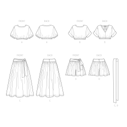 Bluse og nederdel  plusmode Simplicity snitmønster S9551