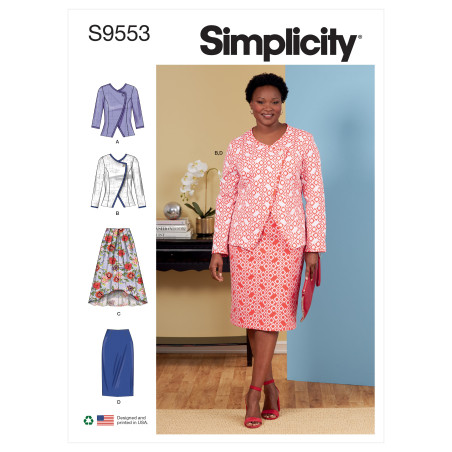 Jakke og nederdel plusmode Simplisity snitmønster S9553