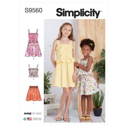 Pigekjole og nederdel Simplicity snitmønster S9560