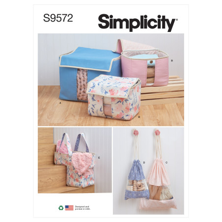 Opbevarings kasser og poser Simplicity snitmønster S9572 OS