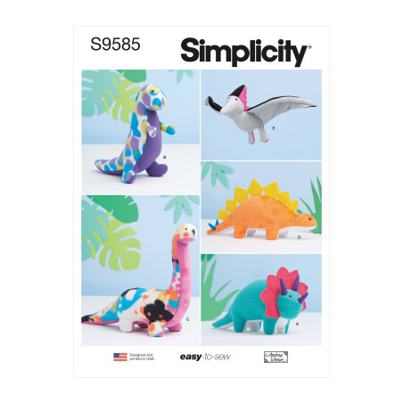 Dinosaurus tøjdyr Simplicity snitmønster S9585 OS