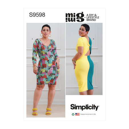 Kjole  m/åben ryg Simplicity snitmønster S9598