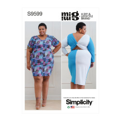 Kjole m/snoet ryg Simplicity snitmønster S9599