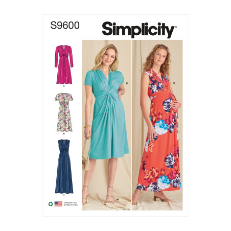Kjole m/snoet front Simplicity snitmønster S9600