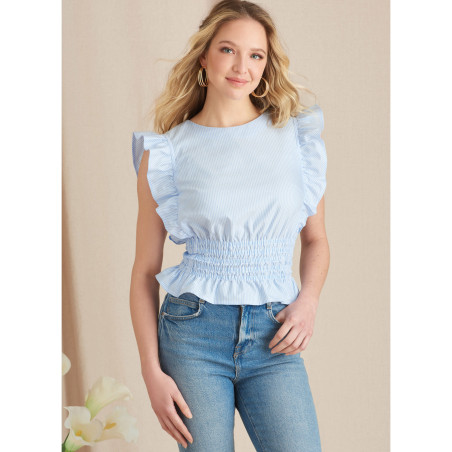 Bluse m/flæseærme Simplicity snitmønster S9605