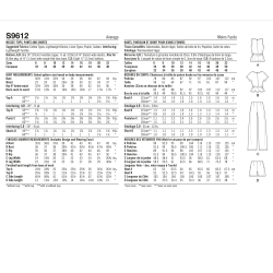 Bluse bukser og tunika Simplicity snitmønster S9612