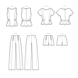 Bluse bukser og tunika Simplicity snitmønster S9612