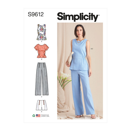 Bluse bukser og tunika Simplicity snitmønster S9612
