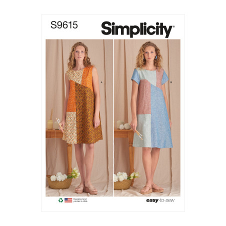 Kjole  m/lommer Simplicity snitmønster S9615 A