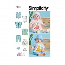 Babytøj dreng/pige Simplicity snitmønster S9616 A