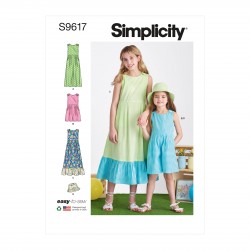 Sommerkjole og bøllehat pigetøj Simplicity snitmønster S9617
