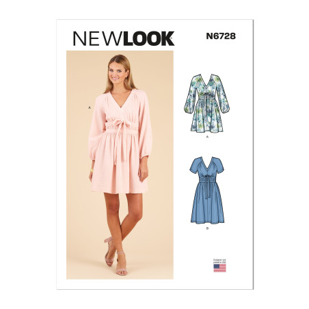 Kjole m/bindebånd New Look snitmønster N6728