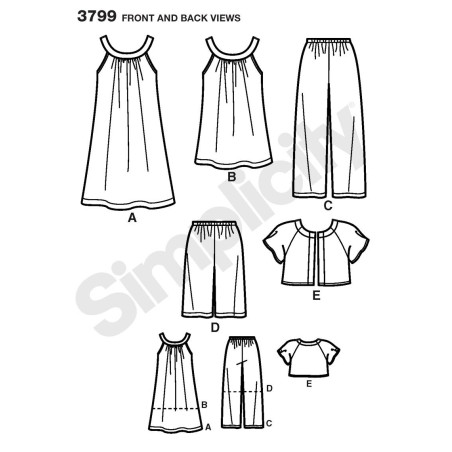 Sommersæt Simplicity snitmønster S3799