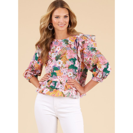 Bluse m/flæser New look snitmønster N6732 easy