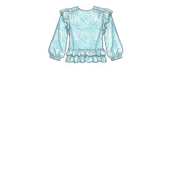 Bluse m/flæser New look snitmønster N6732 easy