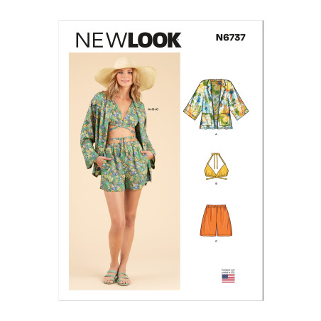 Bikinitop shorts og jakke New Look snitmønster N6737