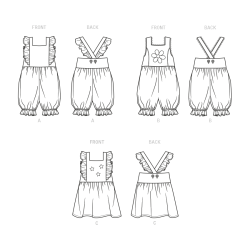 Babykjole og rompers New look snitmønster N6738 easy