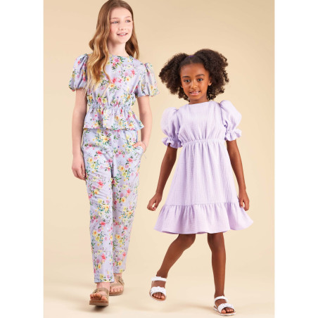 Pigekjole  bukser og bluse New look snitmønster N6739 easy