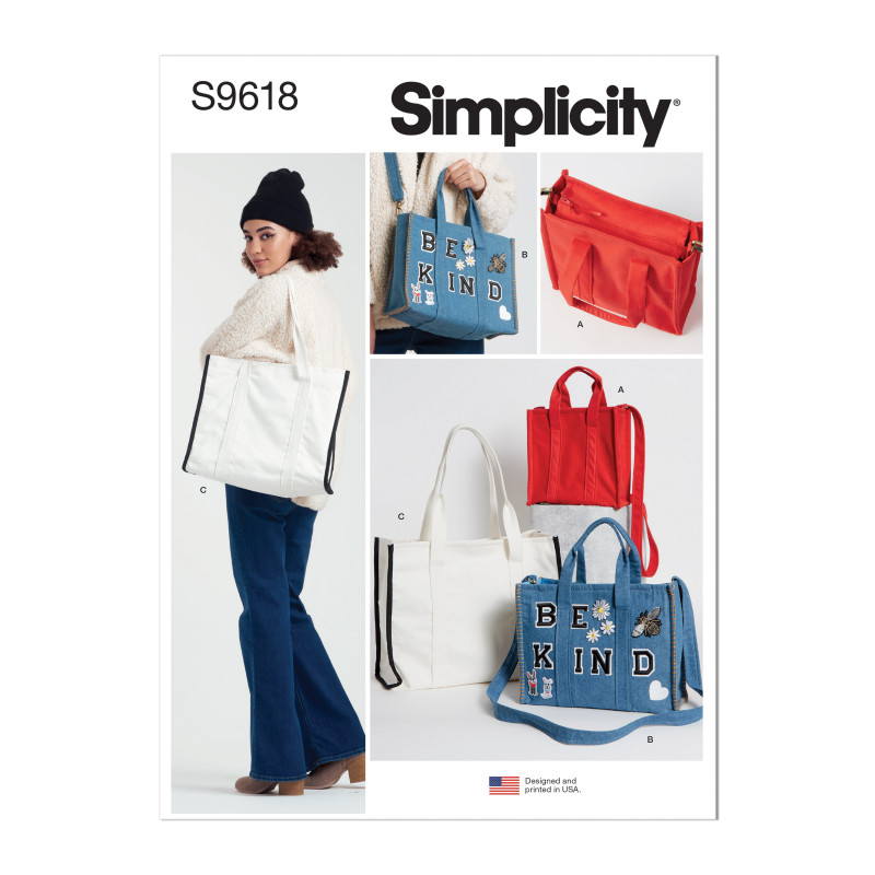 Stor skuldertaske Simplicity snitmønster 9618 os