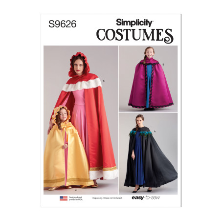Kostume/udklædning børn/ voksen  Simplicity snitmønster 9626 A easy