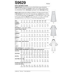 Kostume/udklædning  voksen også plusmode   Simplicity snitmønster S9629