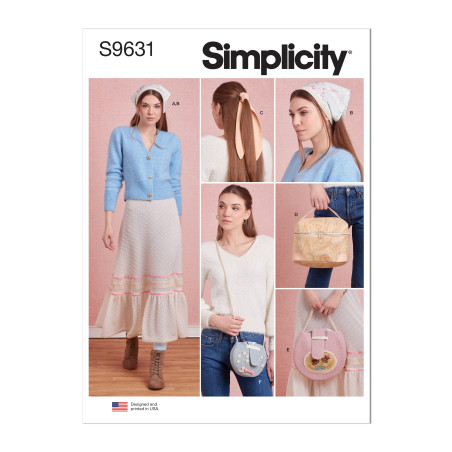 Taske tørklæde og nederdel  Simplicity snitmønster S9631 A