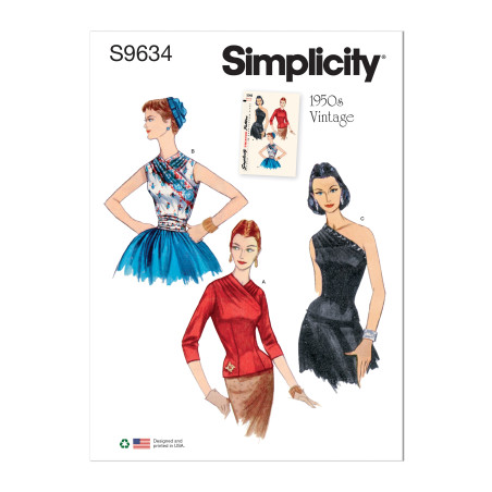 1950´vintage Bluse Simplicity snitmønster S9634 