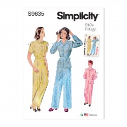 1940`vintage lounge bluse og bukser Simplicity snitmønster S9635