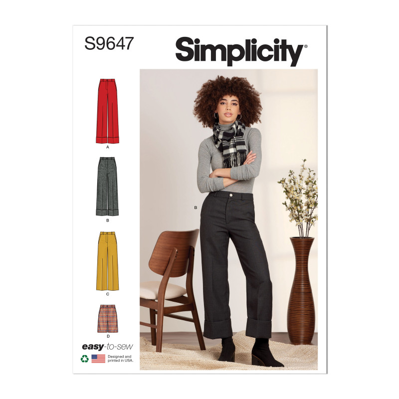 Lange bukser og shorts Simplicity snitmønster S9647