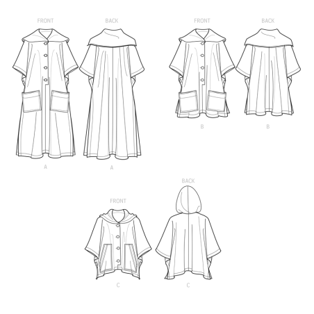 Poncho m/hætte  Simplicity snitmønster S9649 A
