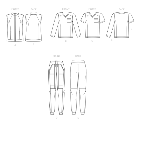 Unisex scrubs Simplicity snitmønster S9650 A