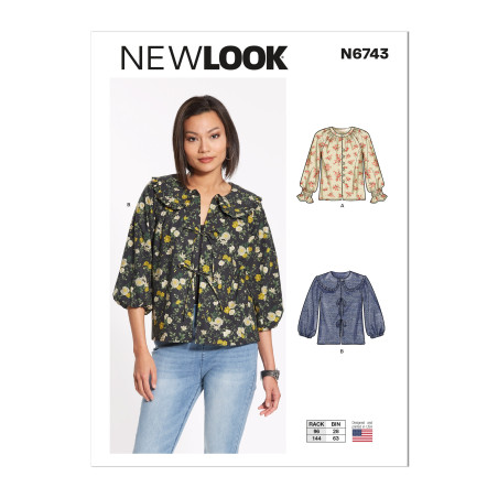 Skjorte m/stor krave New Look snitmønster 6743