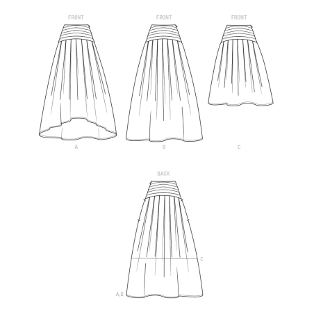 Nederdel m/hoftestykke New Look snitmønster 6744