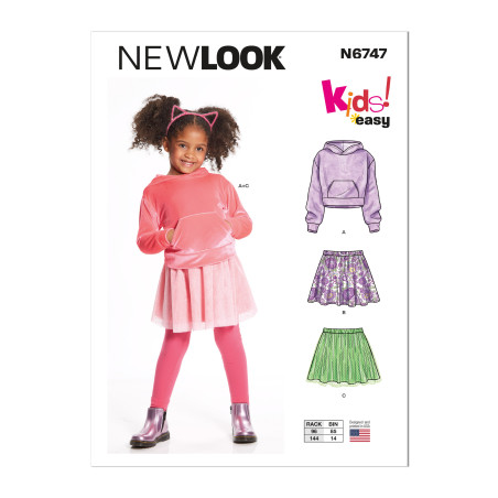 Hoodie og nederdel pigetøj New look snitmønster 6747