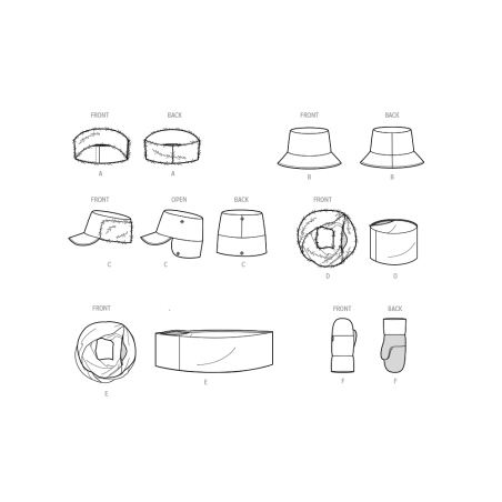 Hat hue og tørklæde Simplicity snitmønster 9658 A