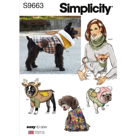 Tøj til små hunde Simplicity snitmønster 9663