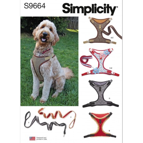 Sele og snor til hund Simplicity snitmønster 9664 A