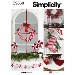 Dekoration til jul Simplicity snitmønster 9668 Os