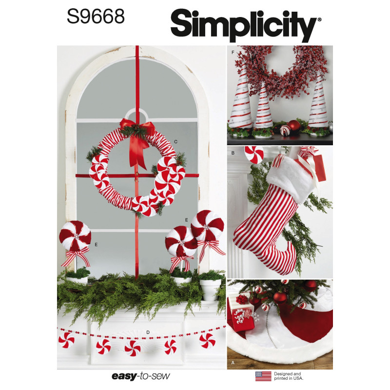 Dekoration til jul Simplicity snitmønster 9668 Os