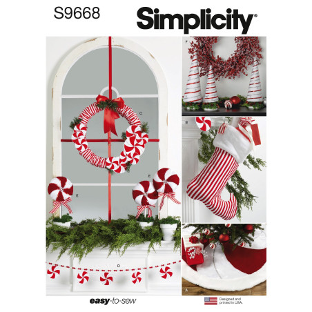 Dekoration til jul Simplicity snitmønster 9668 Os