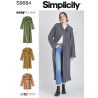 Frakke m/hætte  også plusmode Simplicity snitmønster 9684