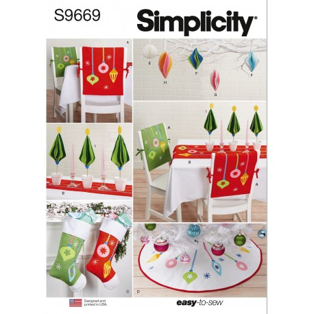 Dekoration til jul Simplicity snitmønster 9669 Os