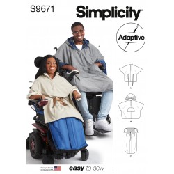 Poncho og tæppe til kørestol Simplicity snitmønster 9671 A