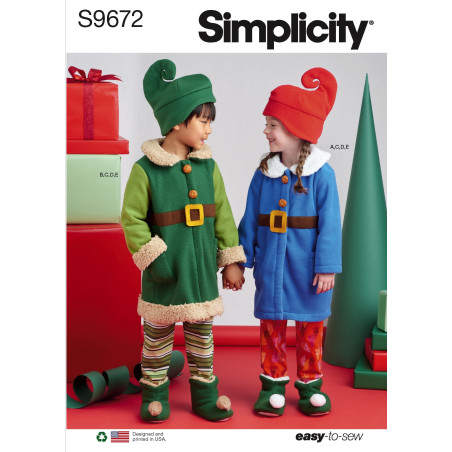Børnetøj udklædning  dreng/pige Simplicity snitmønster easy 9672 A