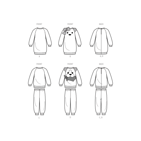Børnetøj Joggingsæt dreng/pige Simplicity snitmønster S9673 A