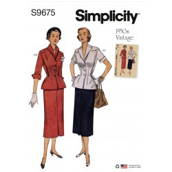 1950ér vintage nederdel og jakke Simplicity snitmønster S9675