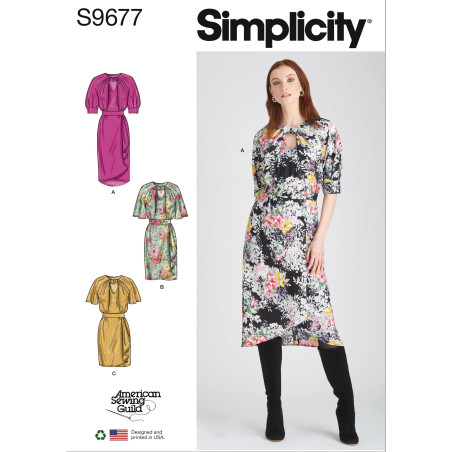 Kjole m/ærme Simplicity snitmønster S9677