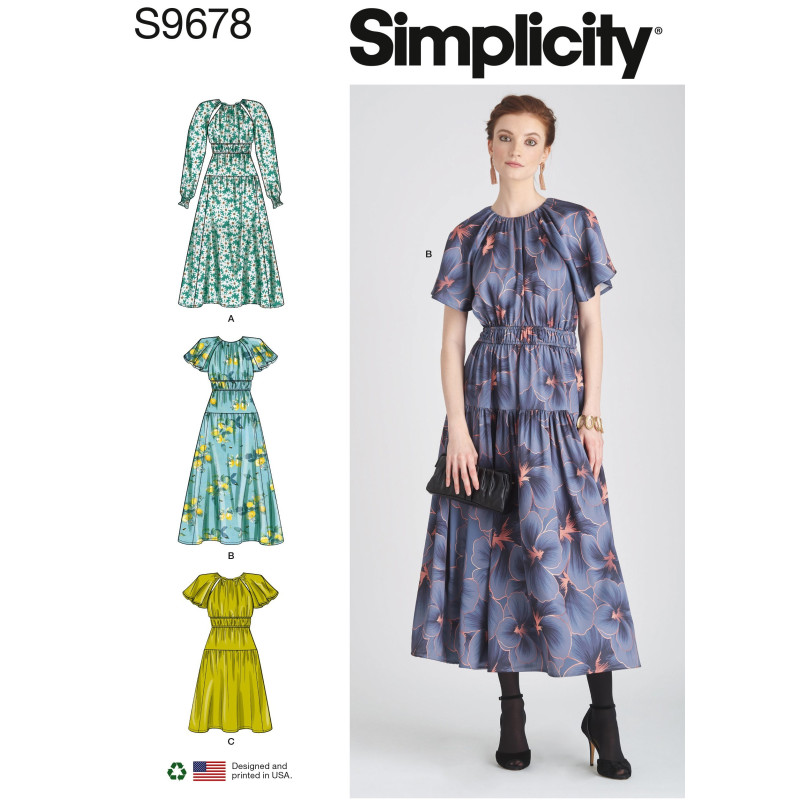 Sommerkjole også plusmode  Simplicity snitmønster S9678